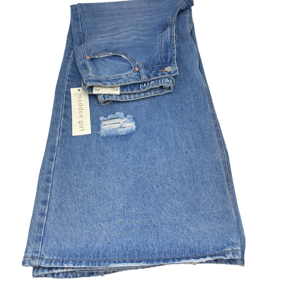 Madden Girl Maya Baggy Jeans Med Wash 28 NWT - Picture 12 of 14